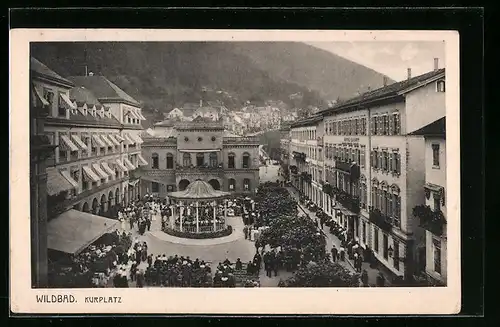 AK Wildbad, Kurplatz mit Kurgästen