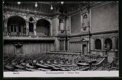 AK Berlin, Reichstagsgebäude, Plenar-Saal