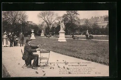 AK Paris, Le Charmeur d`Oiseaux au Jardin des Tuileries