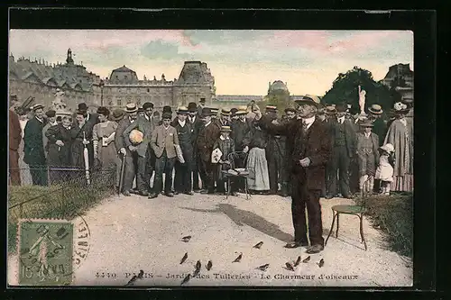 AK Paris, Le Charmeur d`Oiseaux aux Tuileries