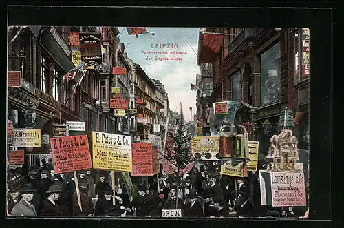 AK Leipzig, Petersstrasse während der Engros-Messe, Leipziger Messe