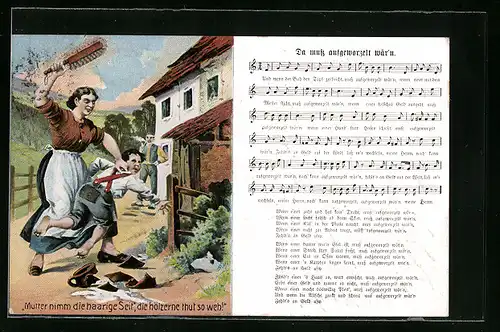 Künstler-AK Lied Da muss aufgeworzelt wär`n