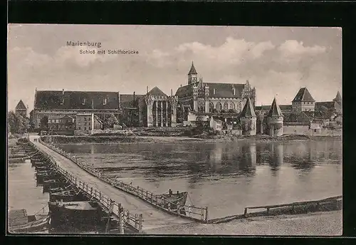 AK Marienburg, Schloss mit Schiffsbrücke