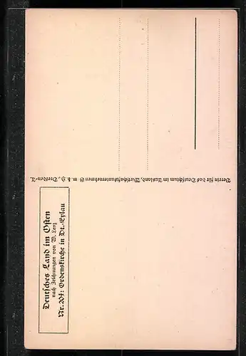 Künstler-AK Dt. Eylau, Blick auf die Ordenskirche