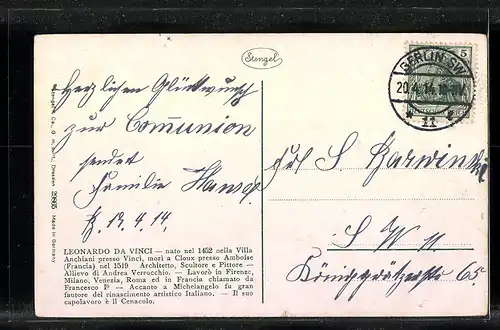 Künstler-AK Stengel & Co. Nr. 29865: La Cena