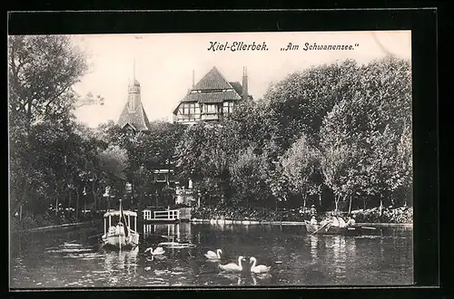 AK Kiel-Ellerbek, Am Schwanensee mit Ruderbooten