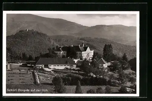 AK Bürgeln, Panoramablick auf das Schloss Bürgeln auf der Höh'