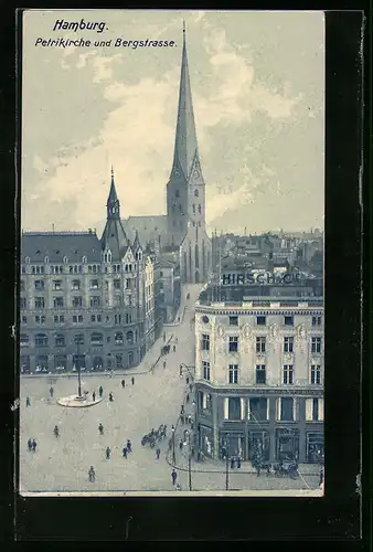 AK Hamburg, Petrikirche und Bergstrasse