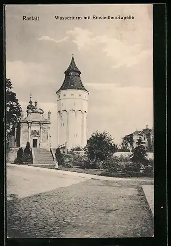 AK Rastatt, Wasserturm mit Einsiedler-Kapelle