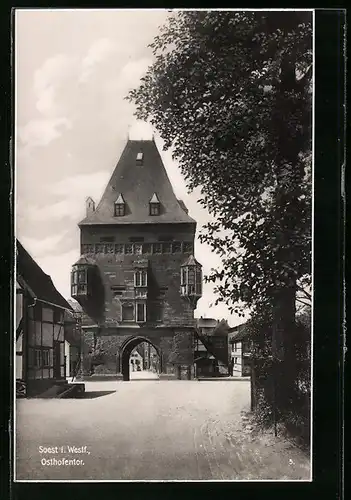 AK Soest i. Westf., Strassenpartie am Osthofentor