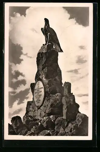 AK Wasserkuppe /Rhön, Fliegerdenkmal am Gipfel
