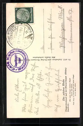 AK Wasserkuppe /Rhön, Fliegerdenkmal am Gipfel