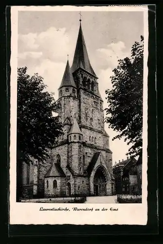 AK Warendorf an der Ems, Blick zur Laurentiuskirche