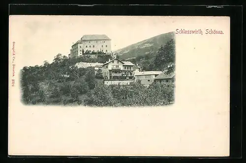 AK Schönna, Gasthaus Schlosswirth und Schloss