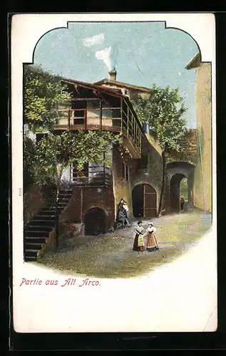 AK Arco, Strassenpartie mit Haus in der Altstadt