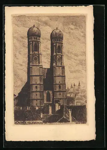 Künstler-AK München, Frauenkirche