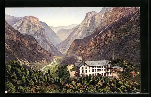 AK Stalheim, Blick über das Hotel ins Tal