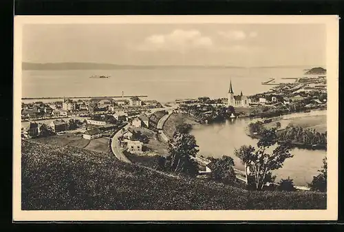 AK Drontheim, Ortsansicht mit Blick aufs Wasser