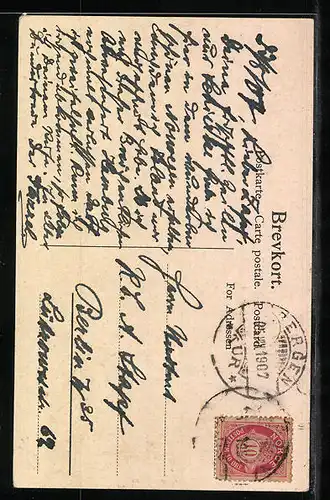 AK Merok, Fjord aus der Vogelschau