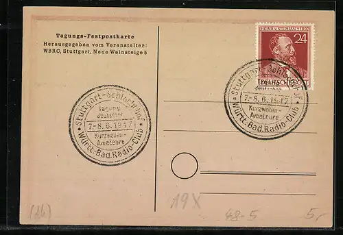 AK Stuttgart, Erste Tagung der deutschen Kurzwellenamateure 1947