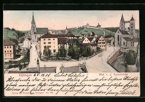 AK Esslingen, Blick von der Agnesbrücke