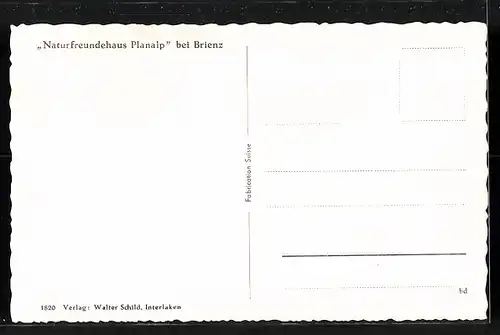 AK Brienz, Naturfreundehaus Planalp
