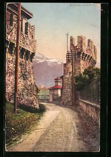 AK Bellinzona, Ortspartie mit Castello