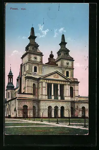 AK Posen, Vorderansicht des Doms