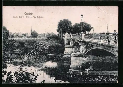 AK Cüstrin, Partie bei der kleinen Warthebrücke