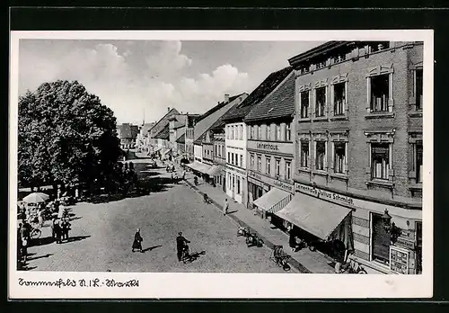 AK Sommerfeld N.-L., Spaziergänger auf dem Markt