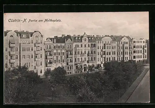 AK Cüstrin-N., Partie am Moltkeplatz