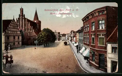 AK Sommerfeld /Ffo., Markt, Poststrasse