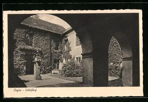 AK Lagow, Partie mit Schlosshof