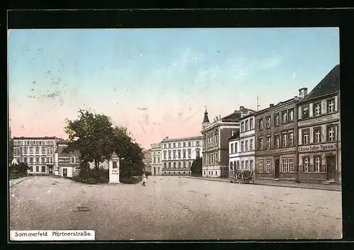 AK Sommerfeld, Blick über die Pförtnerstrasse