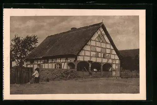 AK Leissow b. Göritz, Blick auf ein Laubenhaus