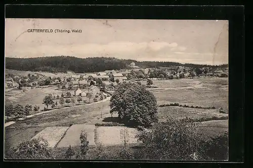 AK Catterfeld /Thür. Wald, Der Ort aus der Vogelschau