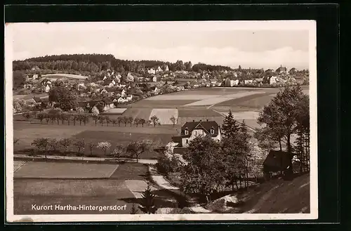 AK Hartha-Hintergersdorf, der Ort aus der Vogelschau