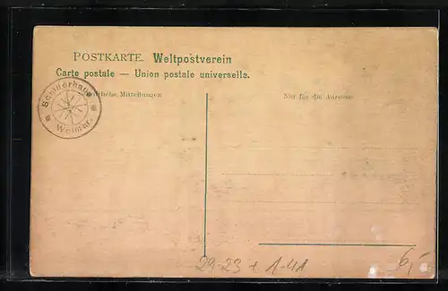 Relief-AK Weimar, Strassenpartie mit Schillerhaus