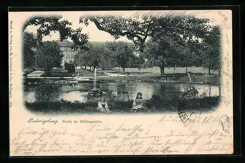 AK Ludwigsburg, Partie im Schlossgarten