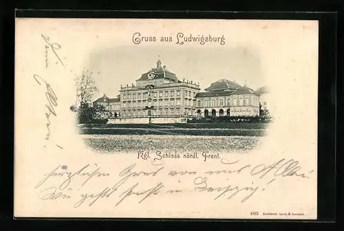 AK Ludwigsburg, Königliches Schloss nördl. Front