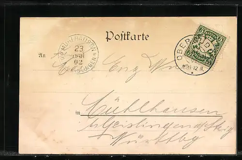 AK Nussdorf, Ortsansicht mit Kirchen und Bergpanorama