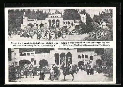 AK Heidenheim, Naturtheater, Volksschauspiele 1932 - Bauernhochzeit, Kaiser Maximilian