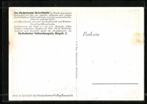 AK Heidenheim, Naturtheater, Volksschauspiele 1932 - Bändertanz bei einer Bauernhochzeit, Kaiser Maximilian