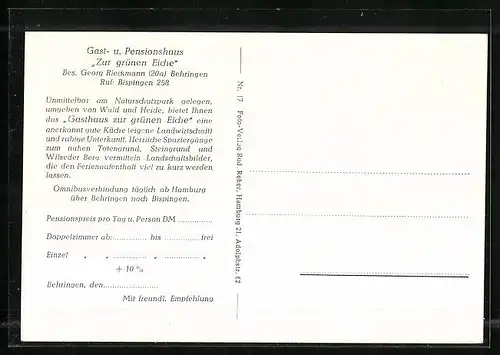 AK Behringen, Gasthaus-Pension Zur grünen Eiche