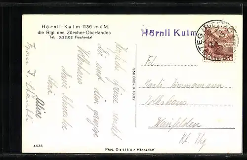 AK Hörnli-Kulm /Fischental, Gasthaus Hörnli