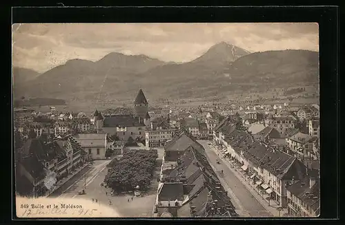 AK Bulle, Blick auf den Ort und den Moléson