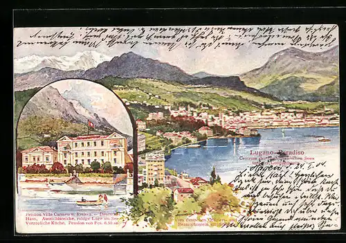 AK Lugano-Paradiso, Pension Villa Carmen und Riviera