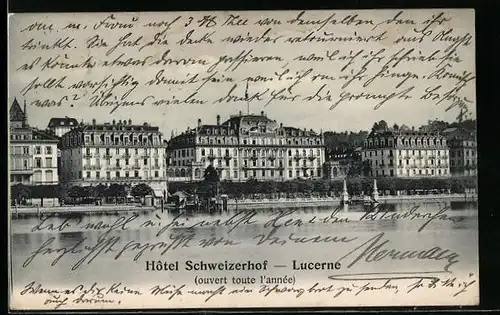 AK Lucerne, Blick auf das Hotel Schweizerhof