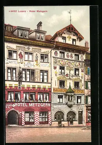 AK Luzern, Blick auf das Hotel Metzgern
