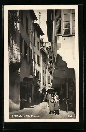AK Lugano, Blick auf die Via Pessina